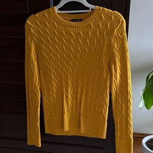 Lands' End Golden Cable Knit Sweater